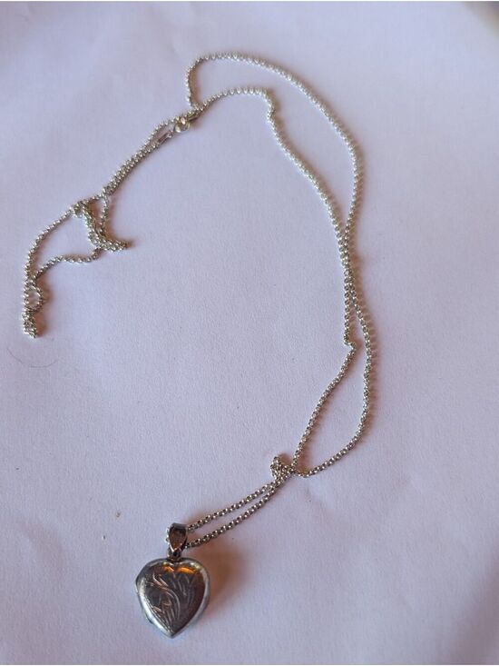 Jewelry - Vintage 925 Sterling Silver Heart Locket Necklace New Italian Chain 70cm 7g+